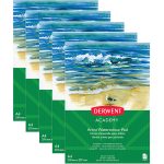 Derwent Academy Watercolour Pad 300gsm A4 Landscape 12 Sheet 5 Pack