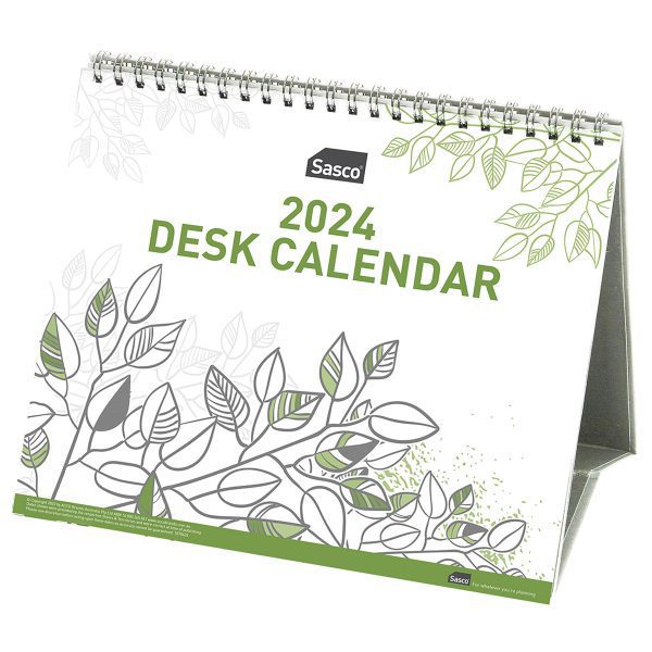 Sasco 2024 Eco Tri-fold Desk Calendar 210 X 180mm Pack of 12
