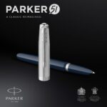Parker 51 Midnight Blue Resin Chrome Trim Fountain Pen