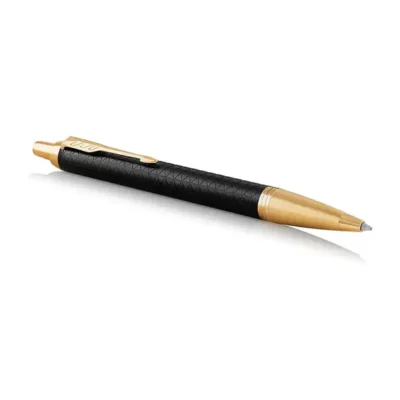 Parker Im Premium Black Etched Gold Trim Fountain Pen Medium Nib