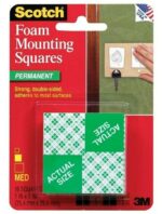 3M 111 Scotch Foam Mounting Squares 25.4mm Pack of 16