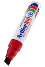 Artline 100 Permanent Marker 12mm Chisel Nib Red