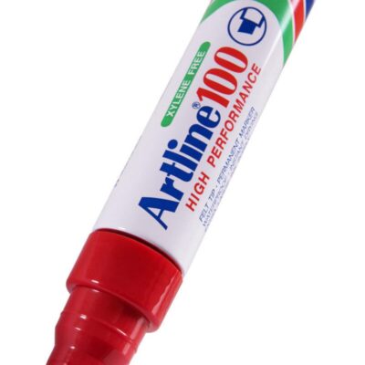Artline 100 Permanent Marker 12mm Chisel Nib Red