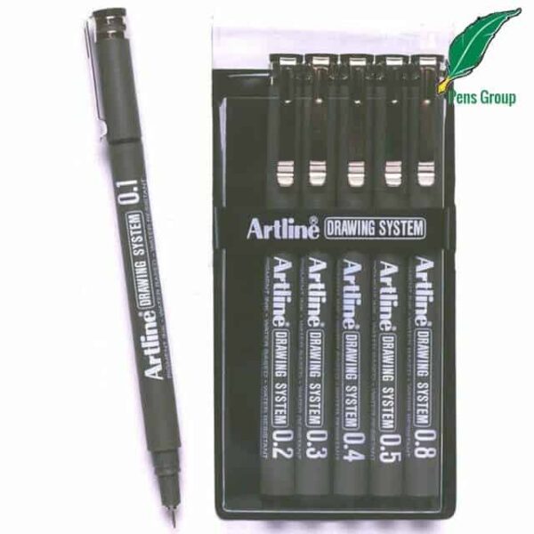 Artline 230 Black Drawing Pens 6 Pack