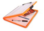 Dexas Slimcase Clipboard with Side Opening Storage- Neon Orange