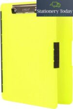 Dexas Slimcase Clipboard with Side Opening Storage- Neon Yellow