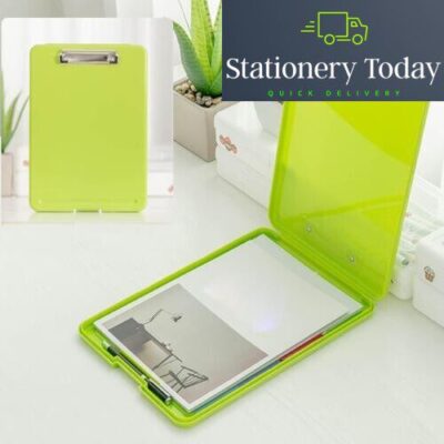 Dexas Slimcase Clipboard with Side Opening Storage- Neon Yellow
