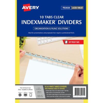 Avery Index Maker Divider White 10 Tab L7455