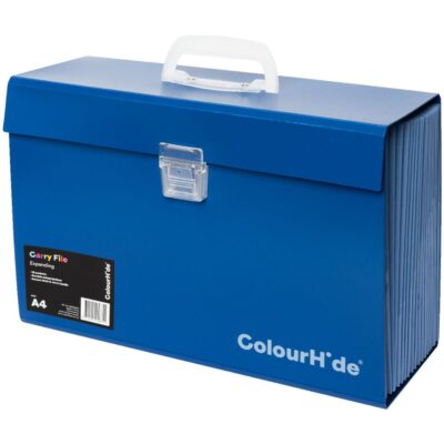 Colourhide Expanding Carry File Blue