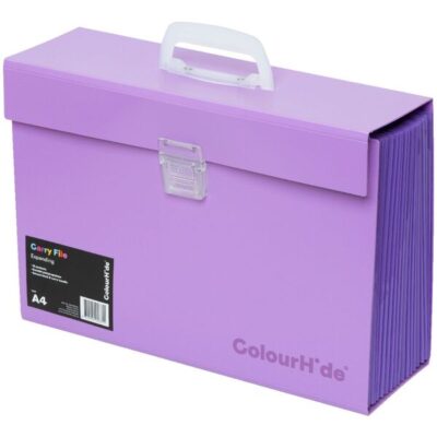 Colourhide Expanding Carry File Purple