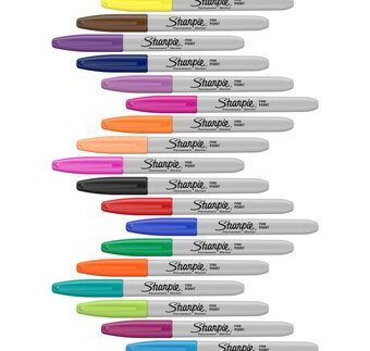 Sharpie Permanent Markers Fine Point Assorted Colors 18 Pack