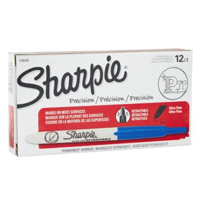 Sharpie Retractable Fine Point Permanent Marker Blue Pack of 12