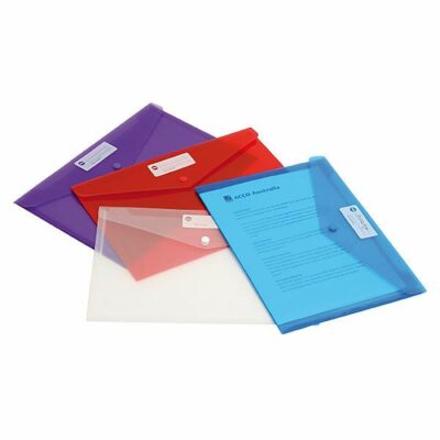 Marbig Doculope Document Wallet A4 Purple 10 Pack