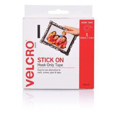 Velcro Brand Hook Only Strips 25mm X 3.6m White