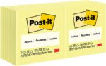 3M 654 Yellow Post-It Notes 76x76 Pack of 12