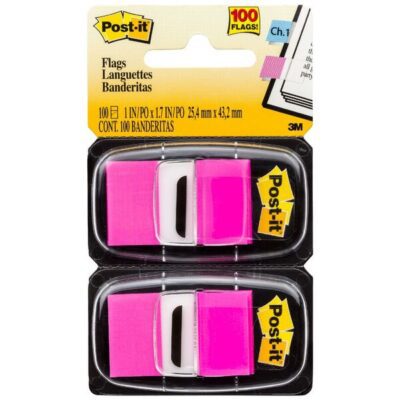 3M Bright Pink Post- It Flags 2 Pack
