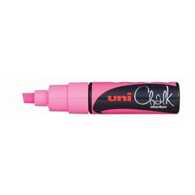 Uni Liquid Chalk Marker Chisel Tip Pwe-8k Fluoro Pink