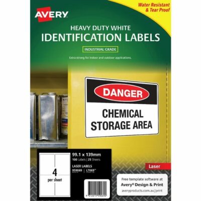 Avery Heavy Duty Labels White 4 Up 2 Pack5