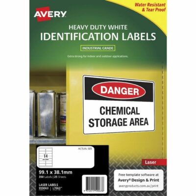 Avery Heavy Duty Laser Labels White 25 Sheets 14 Per Page