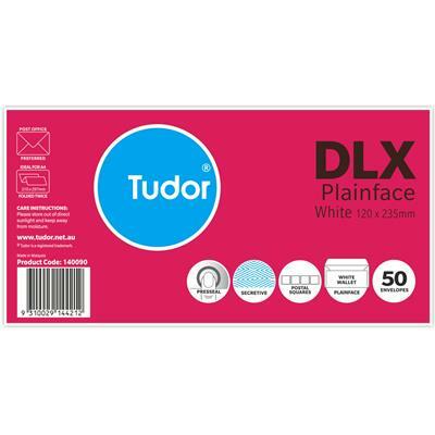 Tudor Dlx Envelopes 120 X 235mm White Pack of 50