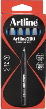 Artline 200 Fineliner Blue Pack of 12