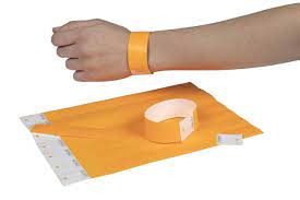 Rexel 9861106 Id Serial Number Wrist Bands Fluoro Orange Pack of 100
