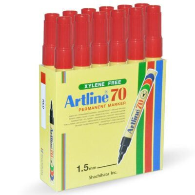 Artline 70 Permanent Marker Red Pack of 12