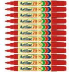 Artline 70 Permanent Marker Red Pack of 12