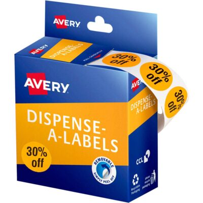 Avery Message Labels 24mm Orange Pack 500