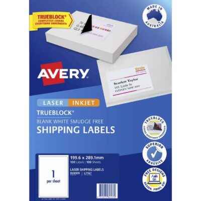 Avery 1UP Laser Shipping Labels 100 Sheets