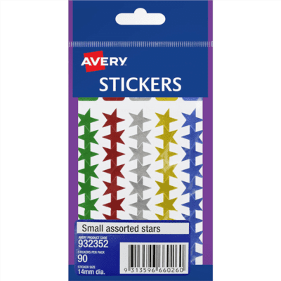 Avery 932352 Small Assorted Stars 14mm Pack of 90