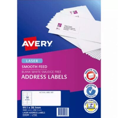 Avery 959089 L7163 Address Labels Smooth Feed Laser Pack of 250