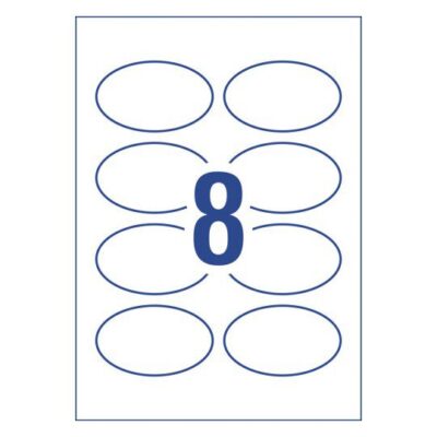 Avery Print-to-the-edge Oval Labels Glossy White Pack of 80 980012