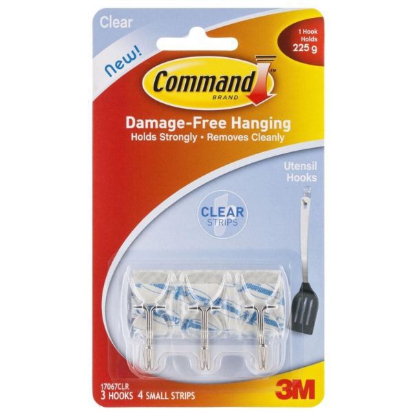 3M Command 6 Hooks 8 Strips Mini Clear Decorative Hooks