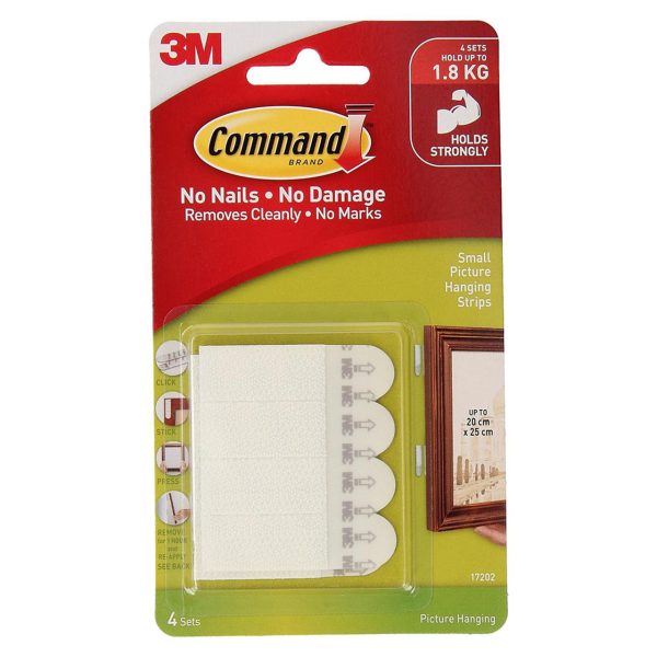3M Command Small Picture Hanging Strips 17202 Pack Of 4