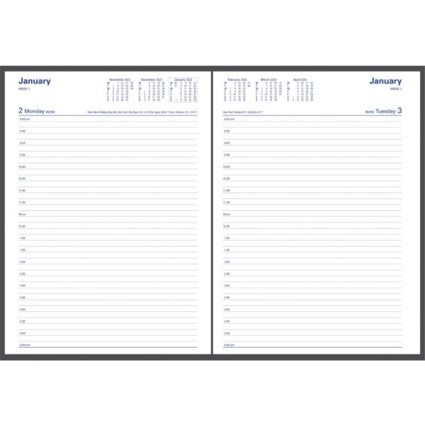 Collins 2024 Diary Associate Ii A4 Day To Page Black