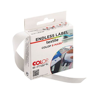 Colop E-Mark Endless Label 14mmx8m Textile White