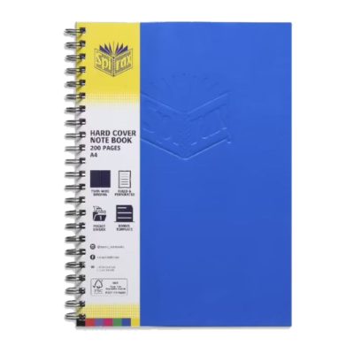 Spirax A4 Hard Cover Notebook 200 Page Blue