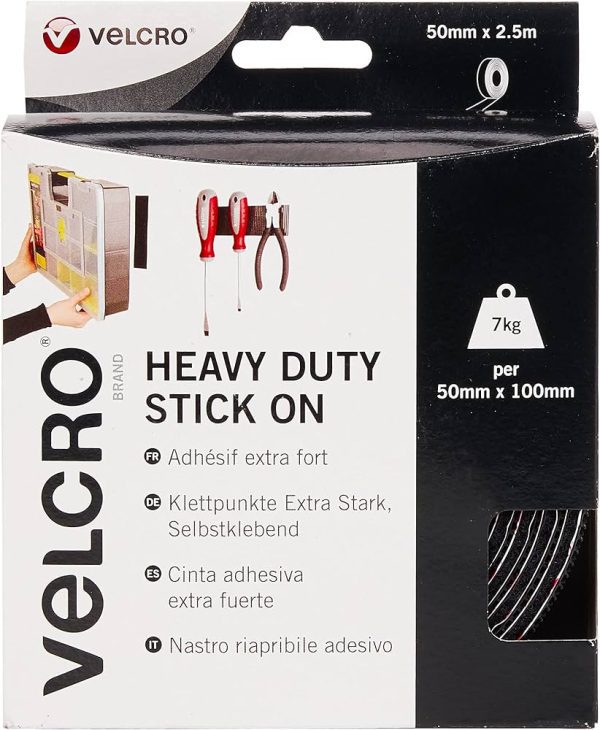 Velcro Brand Heavy Duty Hook And Loop Fasteners Tape 50mm X 2.5m