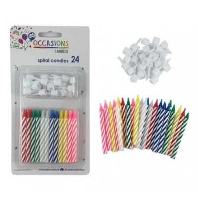 Alpen Candles Assorted Colours Pack 24 Spiral