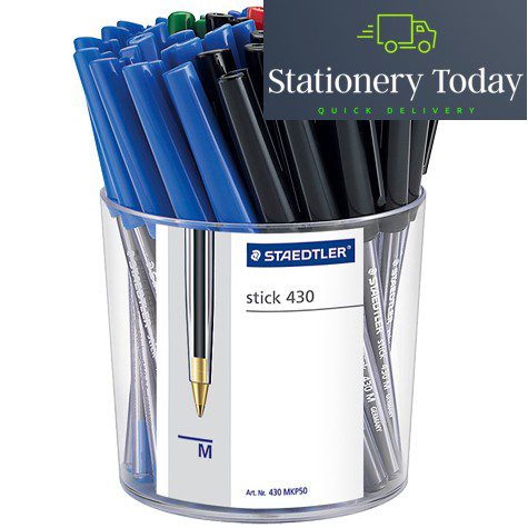 Staedtler Stick Ballpoint Pens Assorted Cup Pk/50
