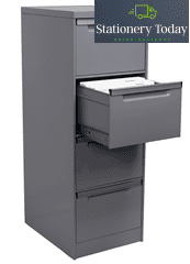Lateral Filing Cabinet Package, 4 Drawer Filing Cabinet, 1325 x 467 x 610 mm Graphite Ripple
