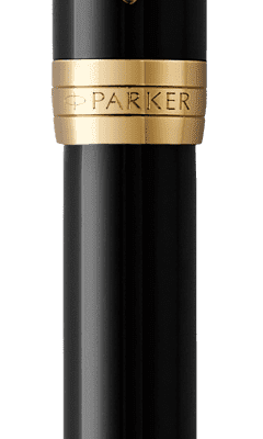 Parker Duofold Black Gold Trim Fountain Pen Centennial 18K Nib Medium