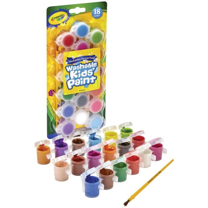 Crayola Washable Poster Paints With Brush 18 Pack